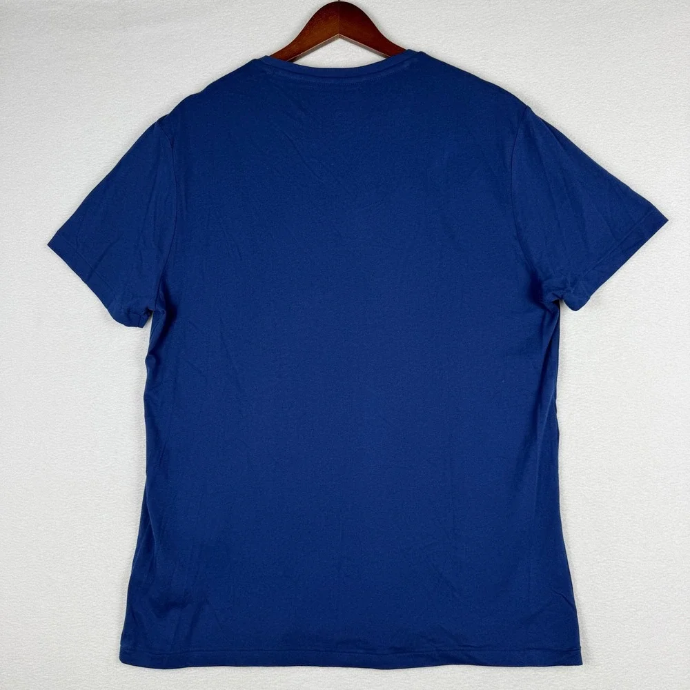 NWT Polo Ralph Lauren V-Neck T-Shirt Mens Large Blue Green Pony Logo